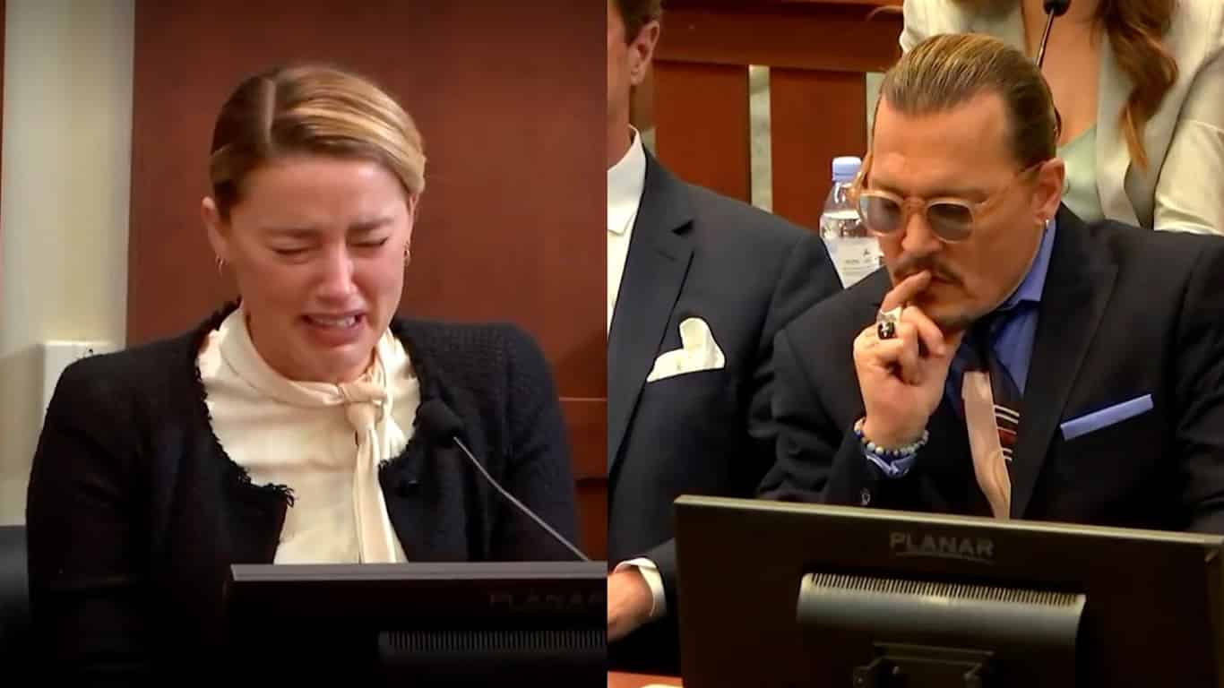 Amber-Heard-e-Johnny-Depp-no-tribunal Depp vs Heard: Jurado diz que o júri não acreditou nas 'lágrimas de crocodilo' de Amber