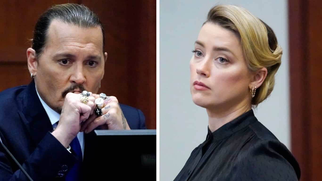 Johnny-Depp-e-Amber-Heard-no-Tribunal Amber Heard diz que ainda ama Johnny Depp após acusá-lo de violência