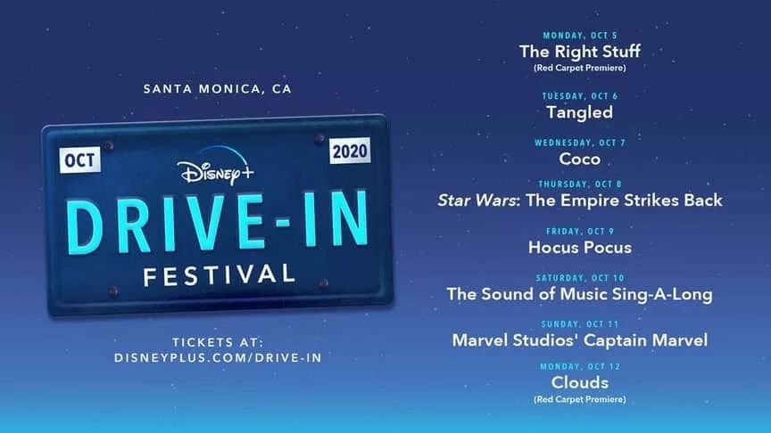 drive-in-festival-disney-plus Disney+ apresenta o Festival Drive-in, de 05 a 12 de Outubro nos EUA