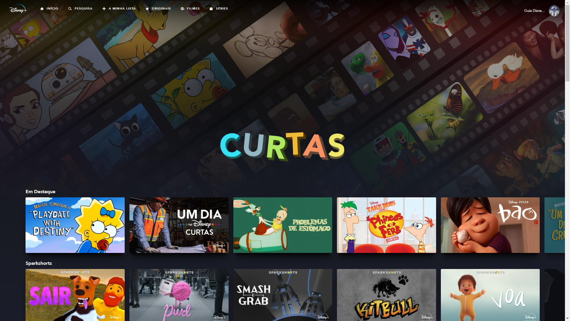 Disney Plus Coleção Curtas