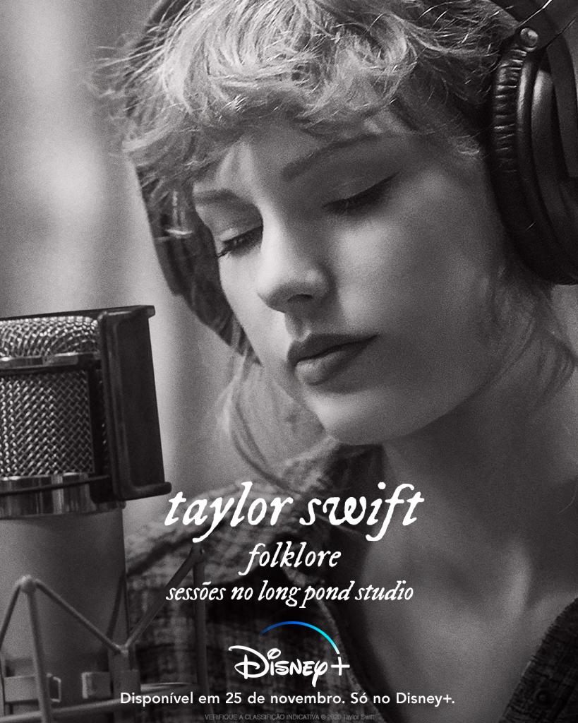 Taylor-Swift-Folklore-Sessoes-no-Long-Pond-Studio-Disney-Plus-Poster Já está disponível: Taylor Swift – Folklore: Sessões no Long Pond Studio