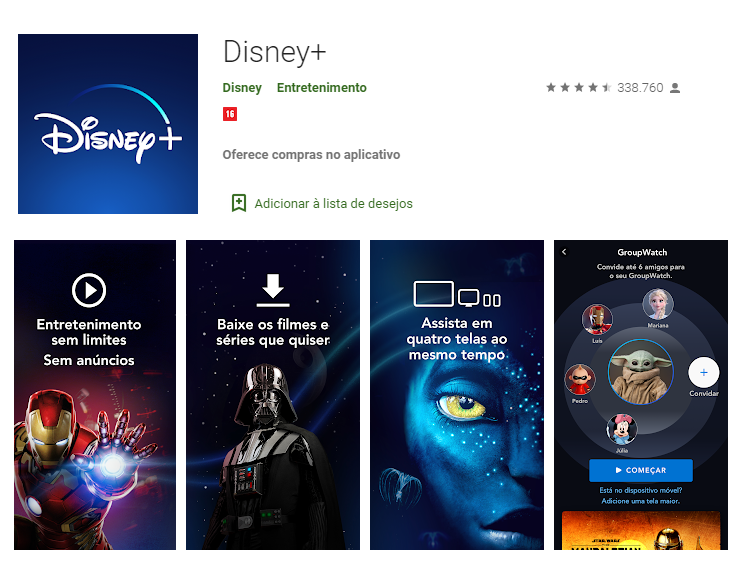 image-81 Página do App Disney+ na Google Play Store é Atualizada