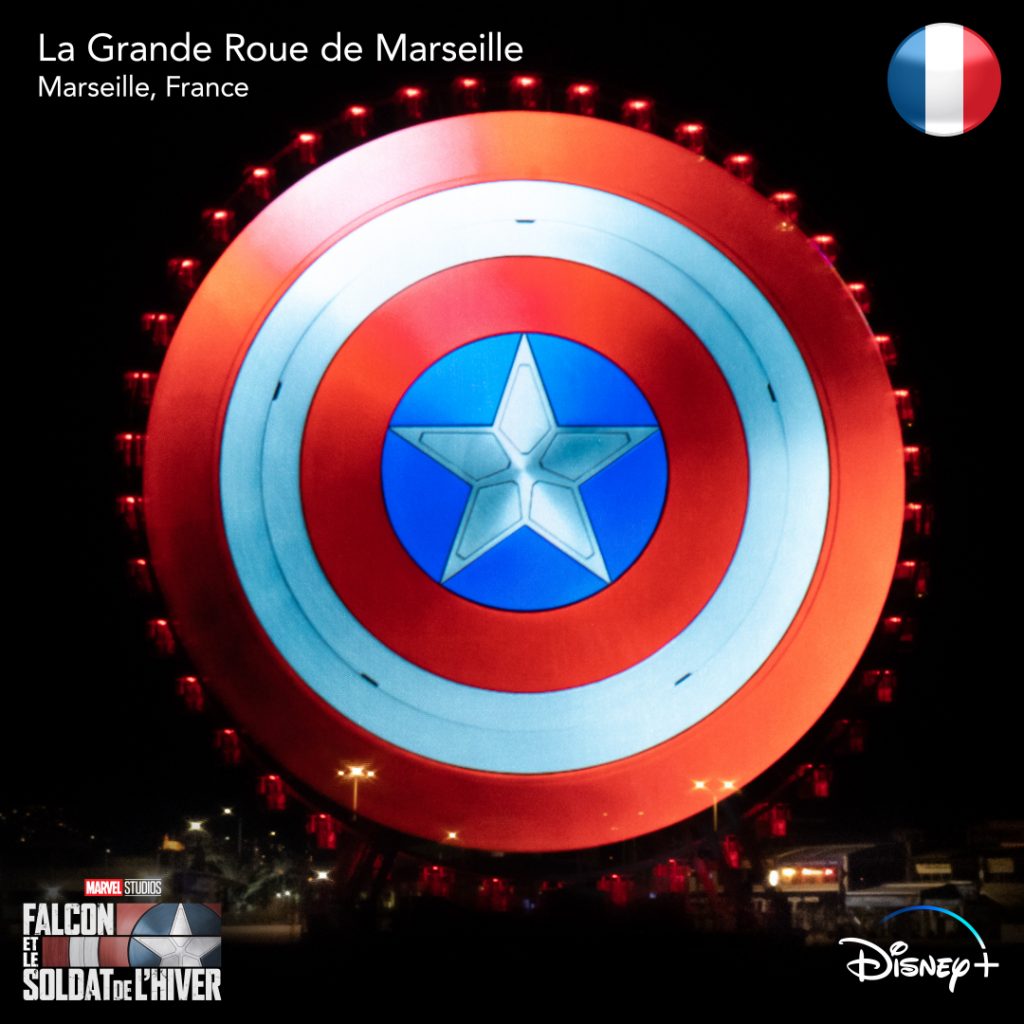 La-Grande-Roue-de-Marseille-Capitao-America-1024x1024 Atrações Mundiais Foram transformadas no Escudo do Capitão América