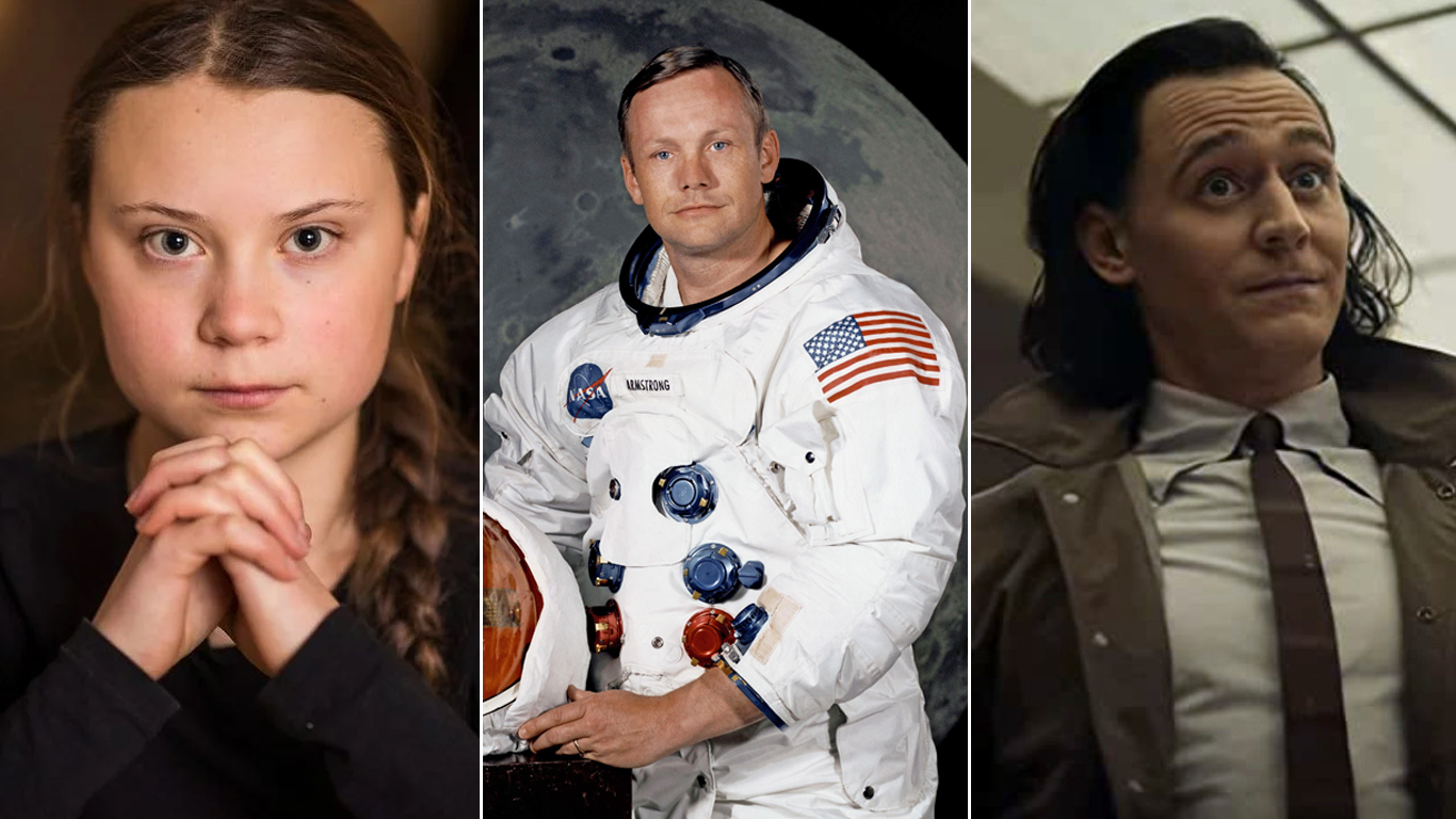 Loki-GretaThunberg-e-Neil-Armstrong