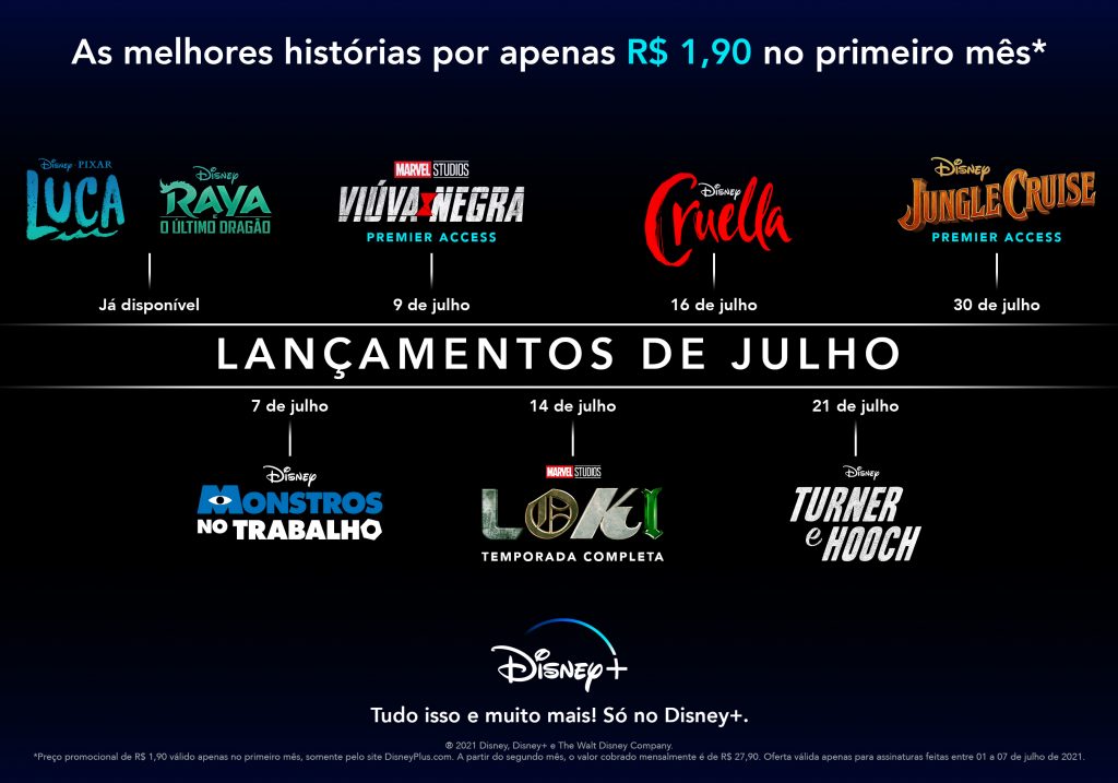 Promocao-Julho-1024x717 Promoção de férias do Disney+ oferece 1 mês por R$ 1,90