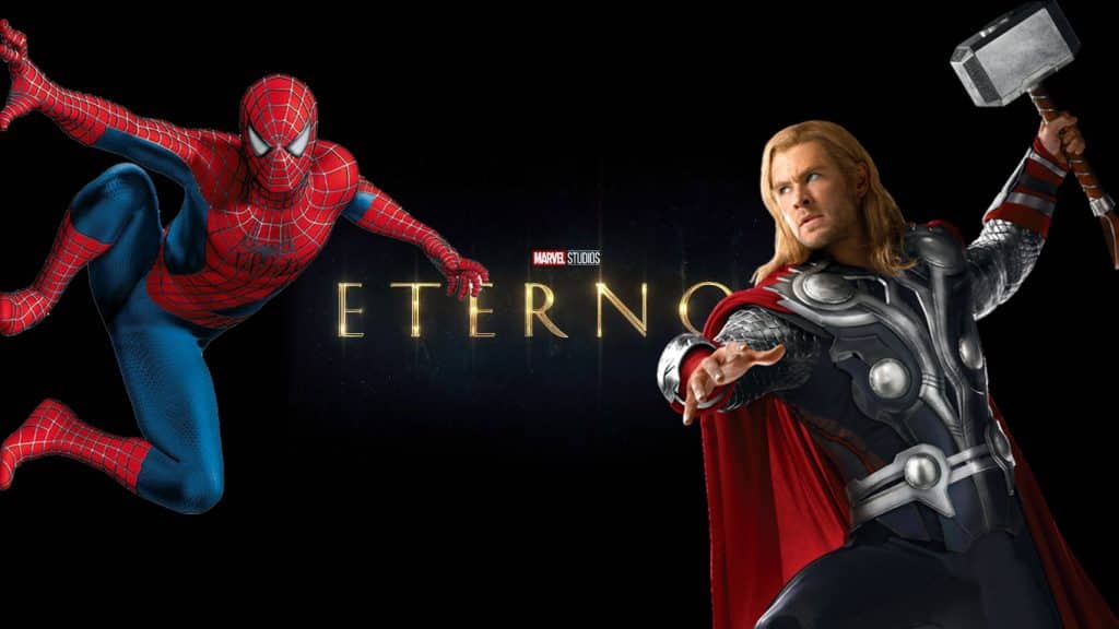 Eternos-Homem-Aranha-e-Thor-1024x576 Thor e Homem-Aranha protagonizam nova cena de Eternos