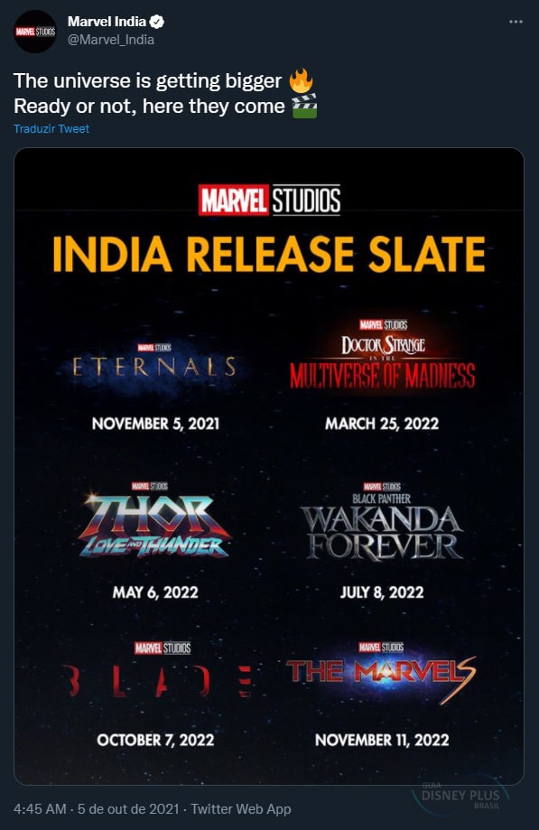 Marvel-India Ops! A Marvel da Índia divulgou a data de Blade e apagou o anúncio logo depois