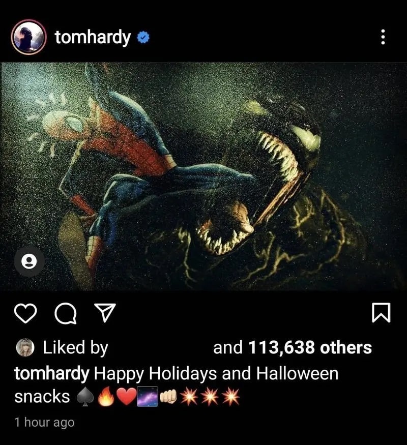 Tom-Hardy-Instagram Sem querer, Tom Hardy pode ter confirmado Venom em Homem-Aranha 3