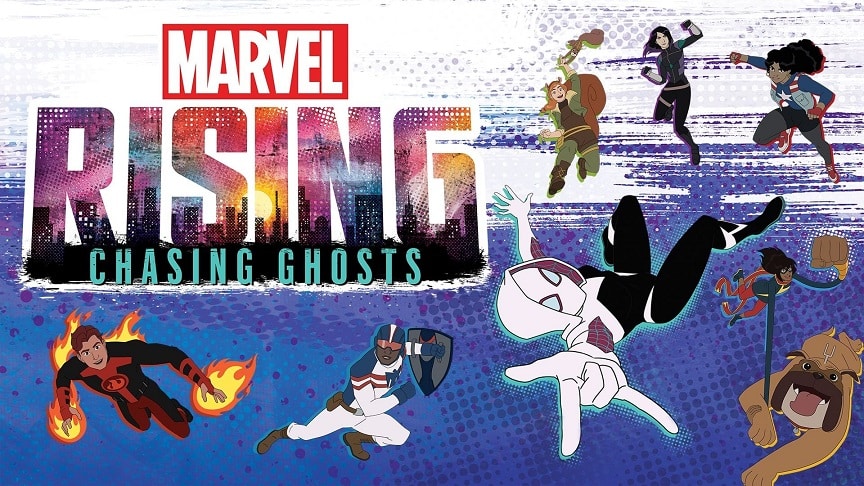 Marvel-Rising-Cacando-Fantasmas-Disney-Plus Chegaram hoje o filme 'Spin', do Disney Channel, e o 1º Marvel Rising do mês