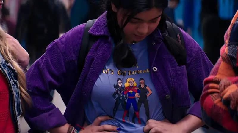 Camiseta-Kamala-Khan Trailer de 'Ms. Marvel' trouxe Rocket Racoon, Homem-Formiga e trio de heroínas