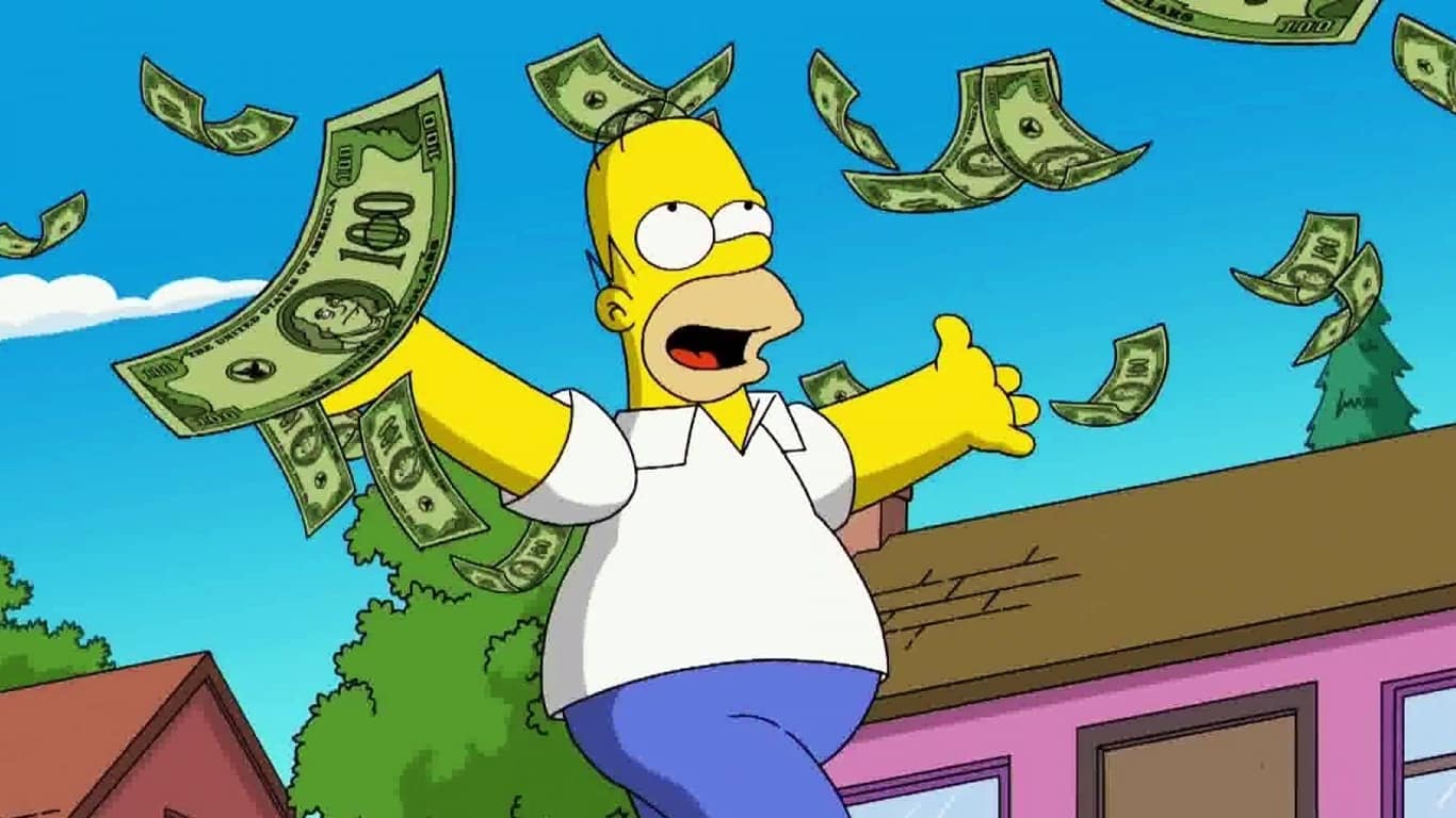 Homer-Simpson-jogando-dinheiro Os Simpsons: Fã está ganhando 34 mil reais para assistir todos os episódios