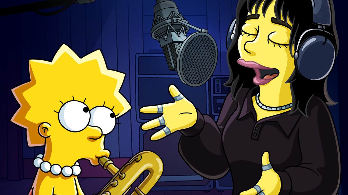 Billie-Eilish-e-Lisa-Simpson Billie Eilish anuncia participação em novo curta de 'Os Simpsons'
