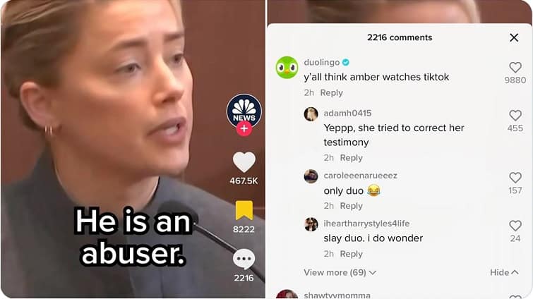 Amber-Heard-Duolingo Duolingo é criticado por piada sobre o caso Amber Heard x Johnny Depp