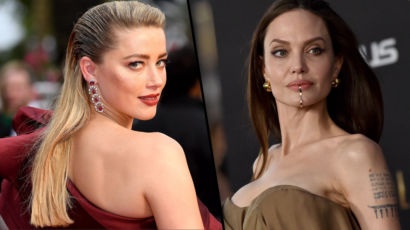 Amber-Heard-e-Angelina-Jolie Amber Heard gostaria de ter uma carreira igual à de Angelina Jolie