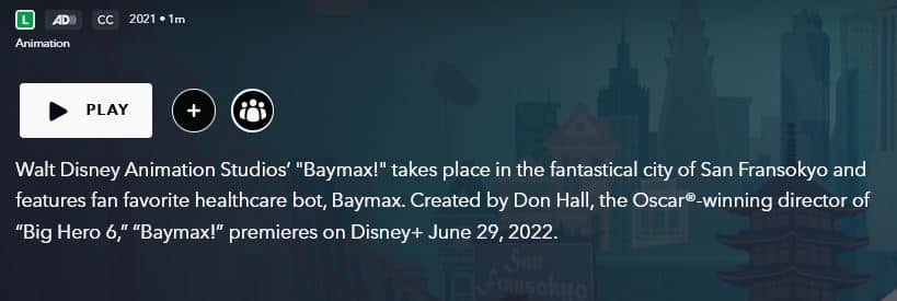 Data-Baymax-in-English Baymax!  New series gets release date on Disney+