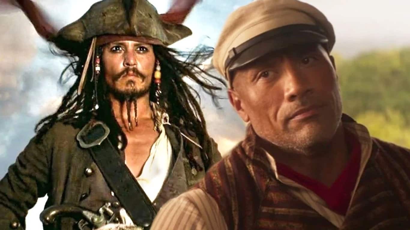 Johnny-Depp-Dwayne-Johnson Dwayne Johnson pode substituir Johnny Depp em novo 'Piratas do Caribe'