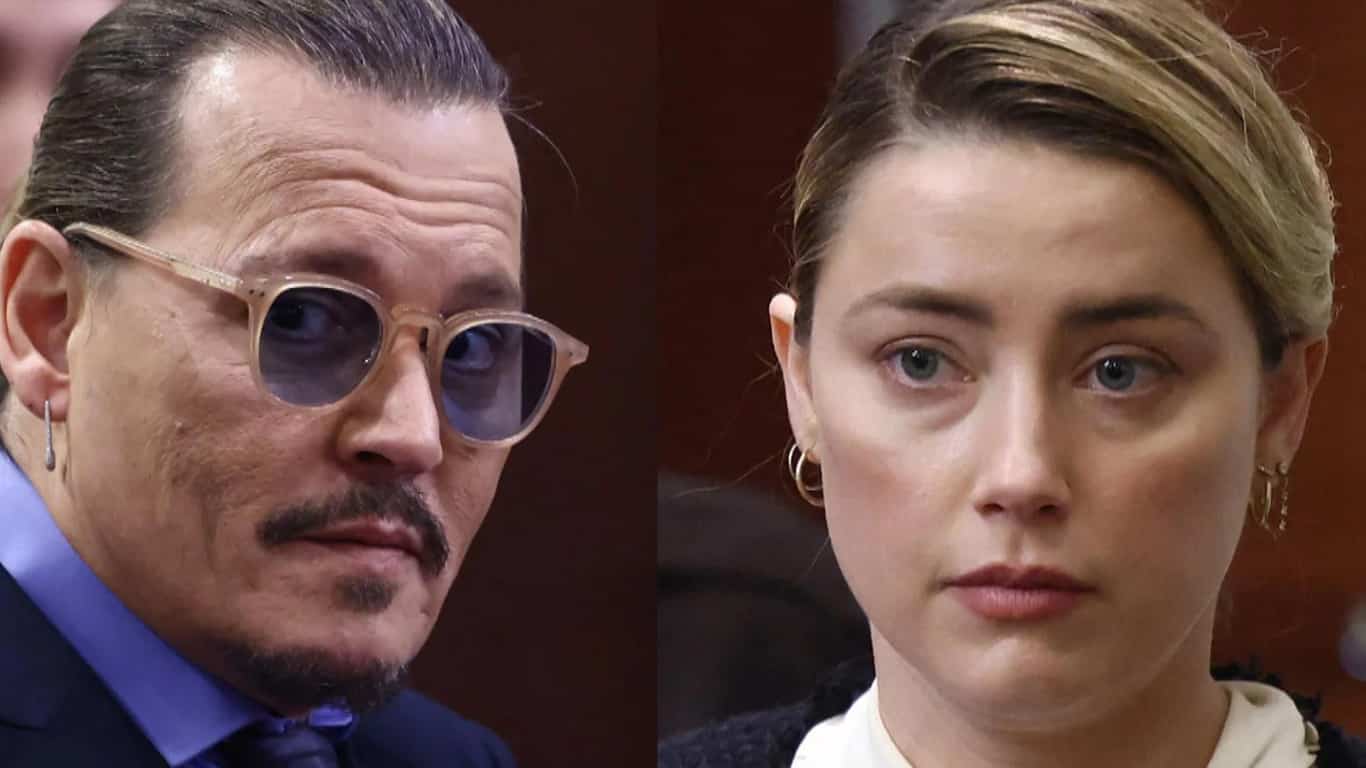 Johnny-Depp-e-Amber-Heard-na-corte Amber Heard responde mensagem de Johnny Depp no TikTok