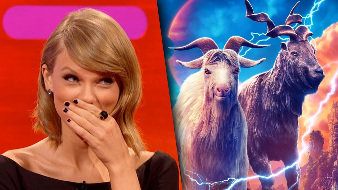 Taylor-Swift-e-as-cabras-de-Thor Agradeça a Taylor Swift pelos gritos das cabras em 'Thor: Amor e Trovão'