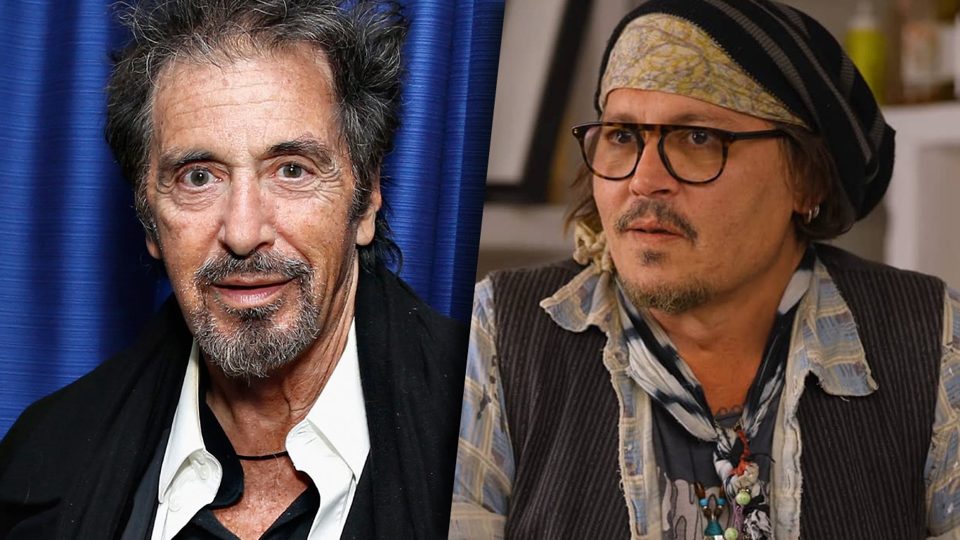 Al-Pacino-e-Johnny-Depp Johnny Depp vai dirigir primeiro filme em 25 anos com produção de Al Pacino