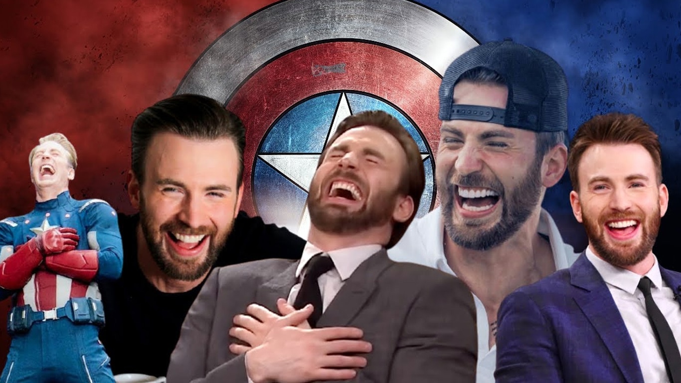 Chris-Evans-rindo Chris Evans reage à grande revelação sobre o Capitão América em 'Mulher-Hulk'