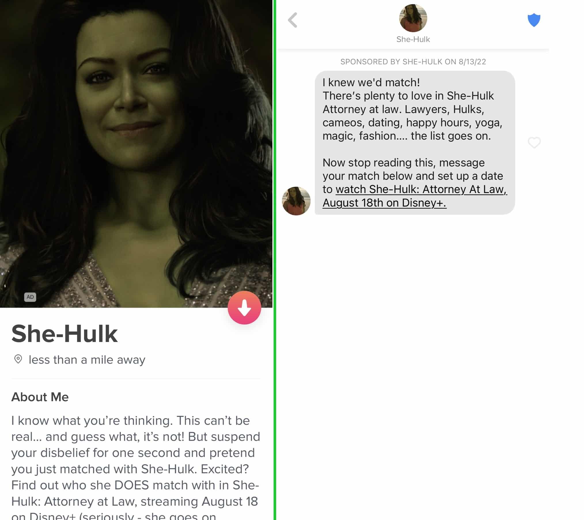 Mulher-Hulk-no-Tinder-1 Jennifer Walters, a Mulher-Hulk, ganhou seu próprio perfil no Tinder