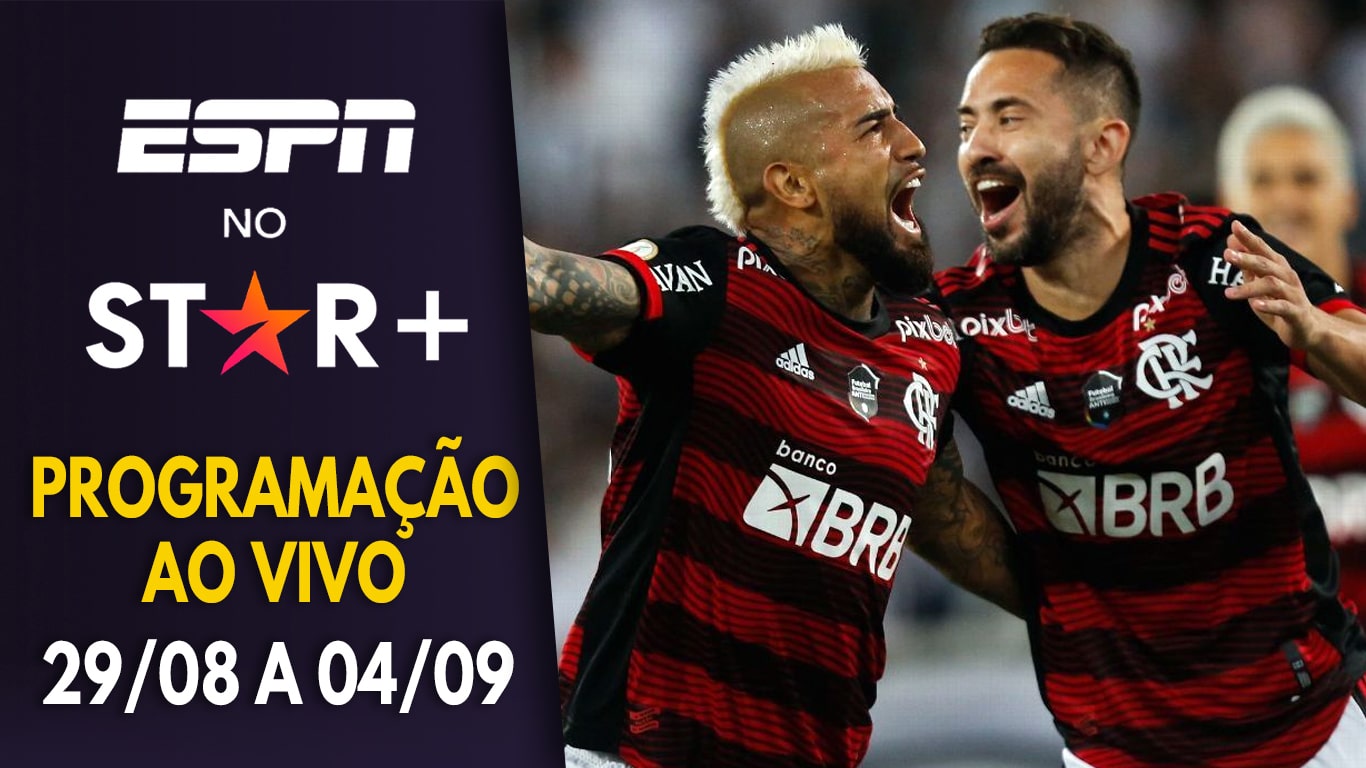 Programacao-Esportiva-ESPN-Star-Plus-29-08-a-04-09 ESPN no Star+ | Tem Flamengo na Libertadores e US Open nesta semana