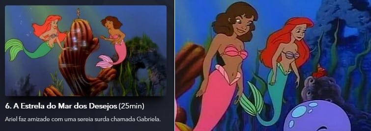 Ariel-e-Gabriela-em-A-Pequena-Sereia A Pequena Sereia: Halle Bailey não é a primeira sereia negra da clássica história da Disney