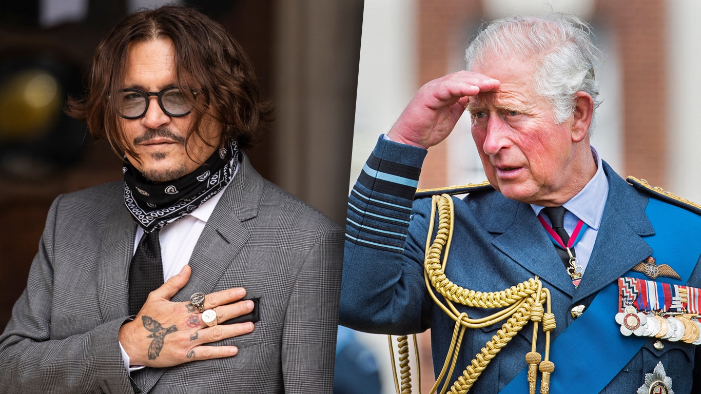 Johnny-Depp-e-Rei-Charles-III Johnny Depp tentou ser condecorado pelo Rei Charles III da Inglaterra