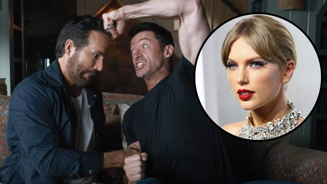 Ryan-Reynolds-Hugh-Jackman-e-Taylor-Swift Deadpool 3: revelação sobre Hugh Jackman tem a ver com Taylor Swift; entenda