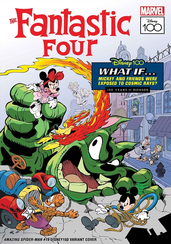 Quarteto-Fantastico-da-Disney-Marvel-Comics Celebrando os 100 anos da Disney, Marvel faz crossover com personagens icônicos