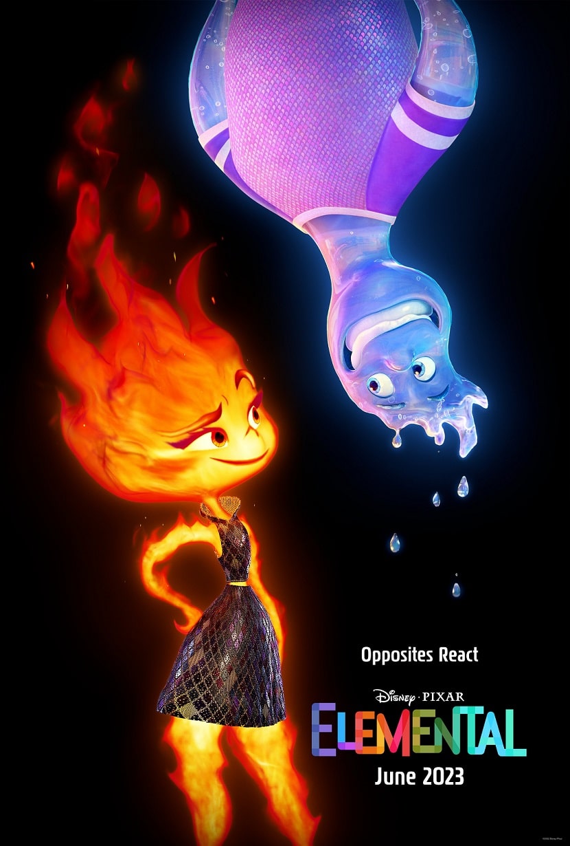 Elementos-Poster-Pixar Disney lança primeiro trailer de 'Elementos', novo filme da Pixar