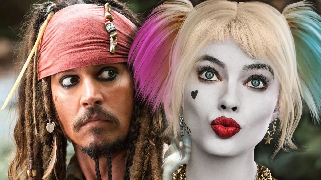 Jack-Sparrow-e-Arlequina Margot Robbie acha que a Disney cancelou seu filme de Piratas do Caribe