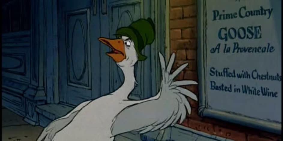Pato-bebado-em-Aristogatas 10 piadas em filmes da Disney que não seriam aceitas hoje em dia