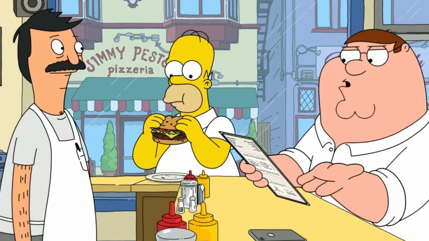 Os-Simpsons-Family-Guy-e-Bobs-Burgers Os Simpsons, Family Guy e Bob's Burgers se unem em episódio inédito
