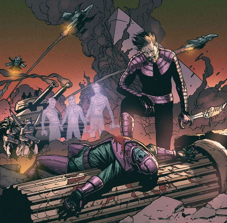 Ahura-Boltagon-matando-Kang Quem conseguiu matar Kang nas histórias originais da Marvel?