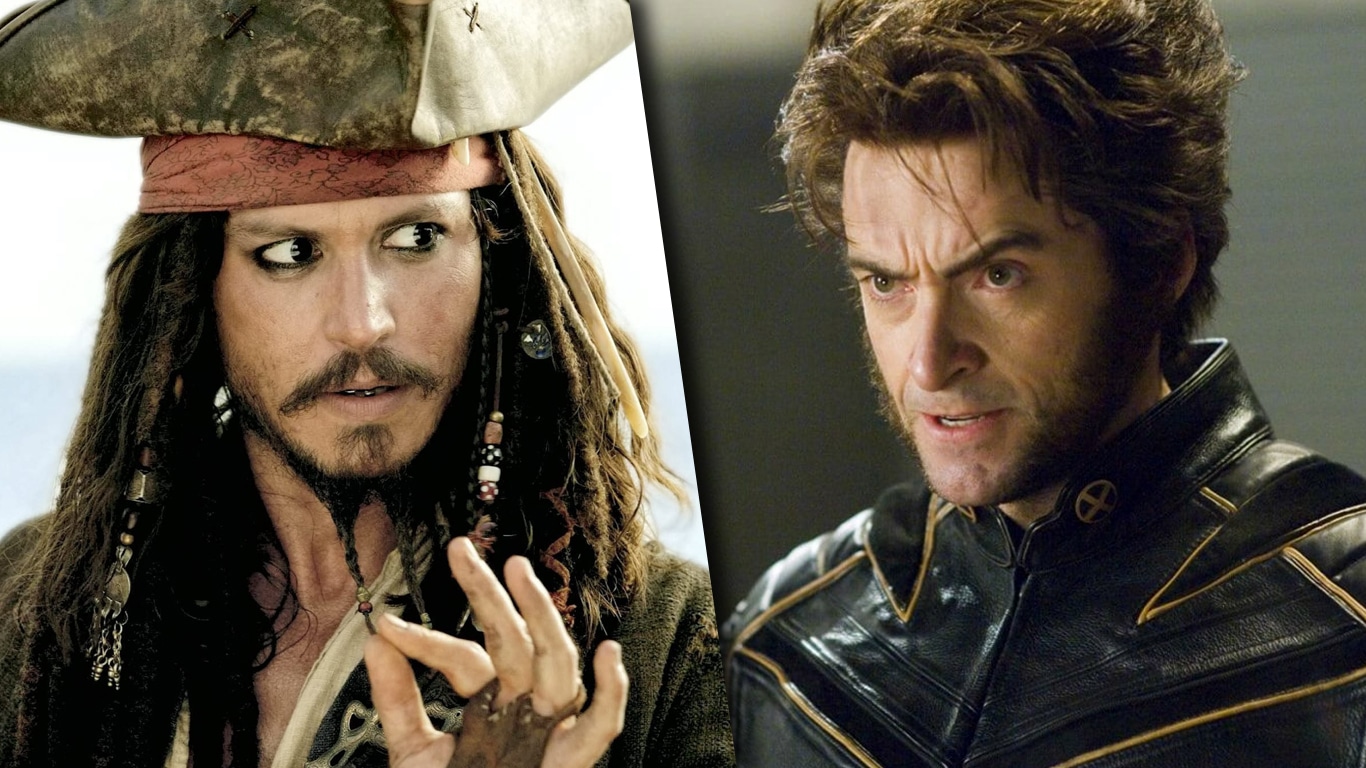 Jack-Sparrow-e-Wolverine Hugh Jackman quase foi Jack Sparrow e Johnny Depp seria o Wolverine