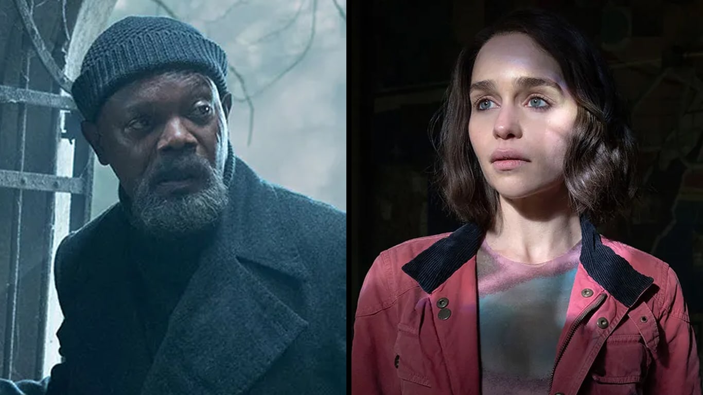 Samuel-L-Jackson-e-Emilia-Clarke Quem é quem em Invasão Secreta? 14 atores e seus personagens