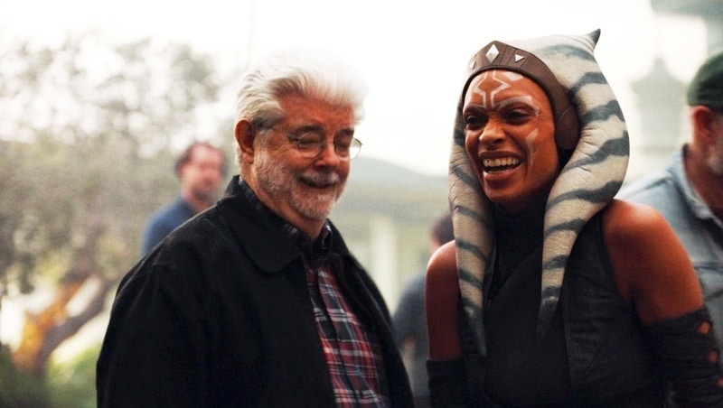 George-Lucas-e-Rosario-Dawson Gene Simmons diz que criador de Star Wars, George Lucas, roubou sua babá