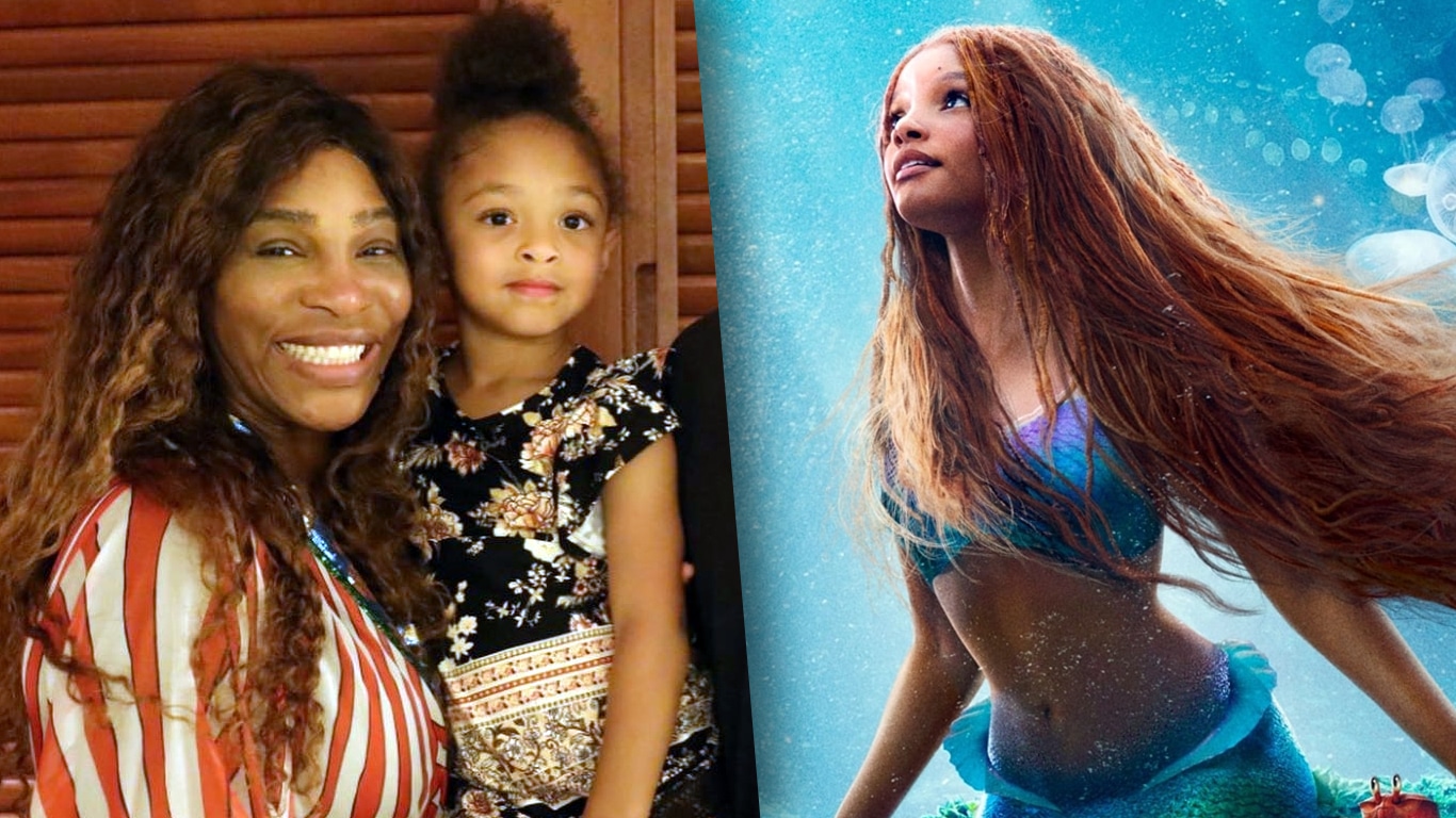 Serena-Willians-sua-filha-e-A-Pequena-Sereia Filha de Serena Williams ganhando boneca da Ariel é o melhor vídeo que você verá hoje