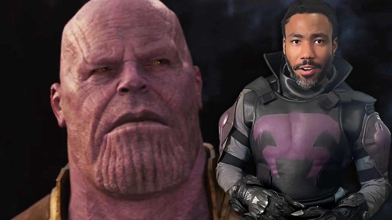 Thanos-e-Donald-Glover-como-Gatuno Marvel pede para fãs não compararem Donald Glover com Thanos pelado