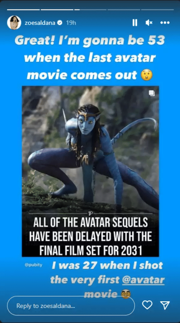 image-26 Zoe Saldaña teve a melhor reação ao atraso de Avatar 5
