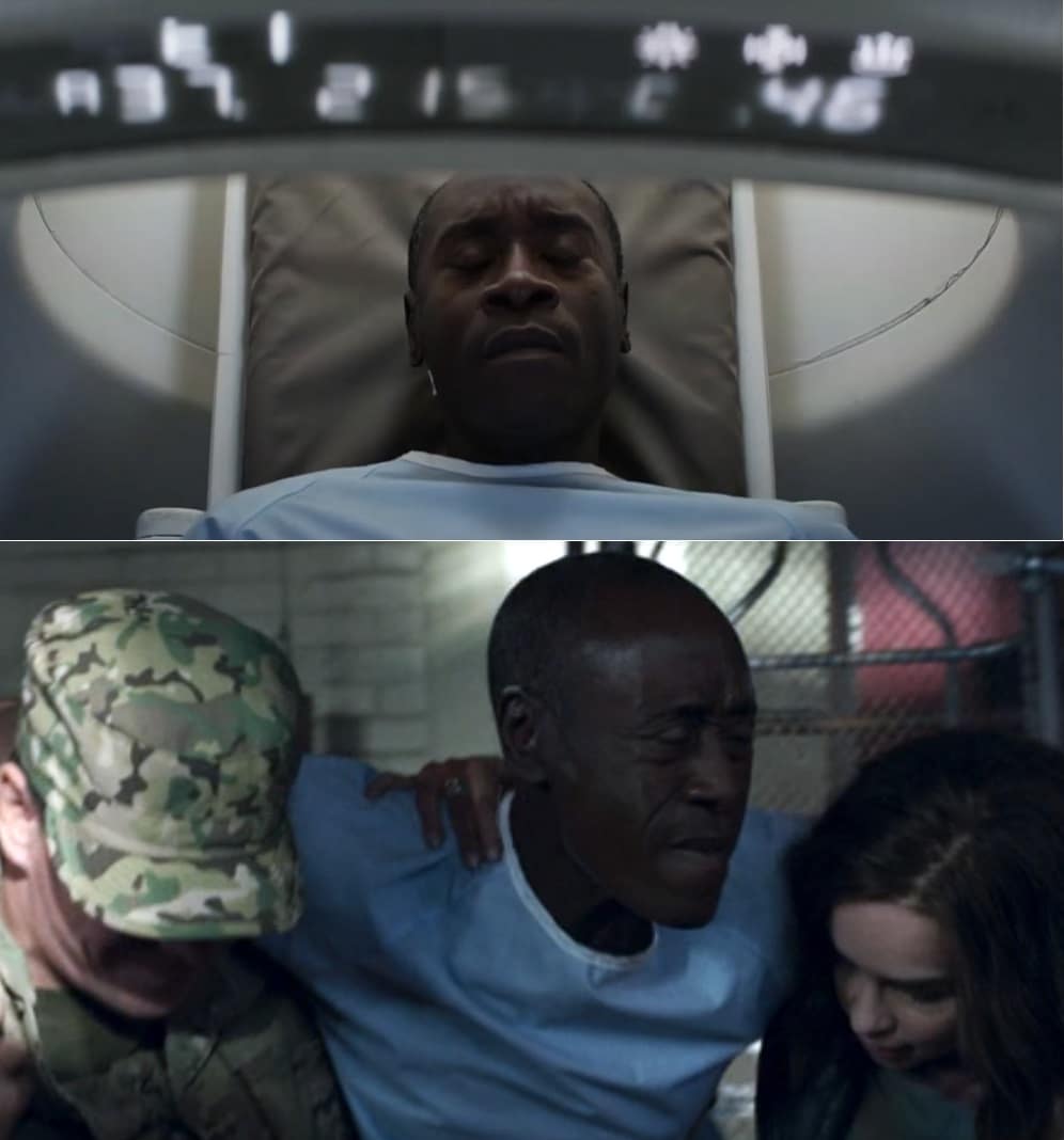 James-Rhodes-com-Roupa-de-Hospital Detalhe em Invasão Secreta confirma desde qual filme Rhodey é um Skrull