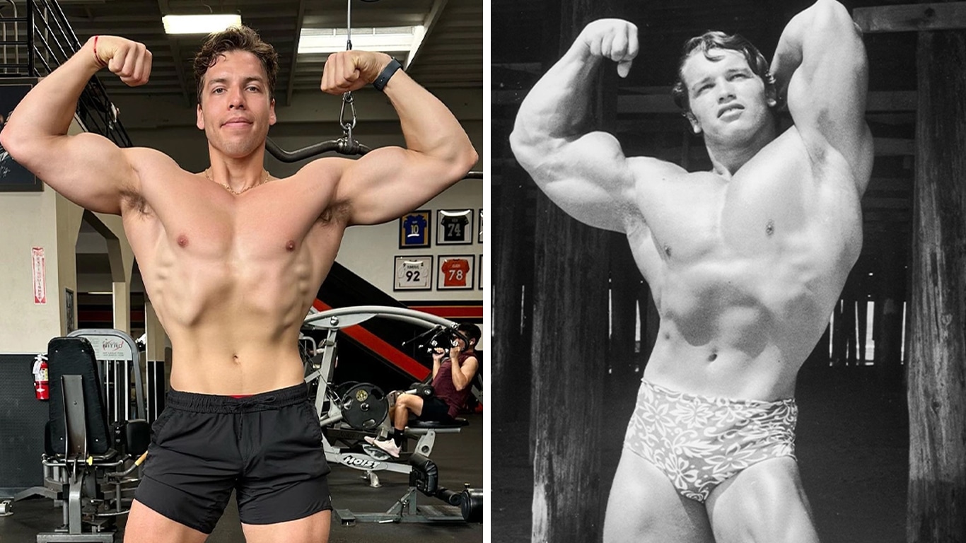 Joseph-Baena-e-Arnold-Schwarzenegger-1 Filho de Arnold Schwarzenegger consegue replicar o corpo do pai