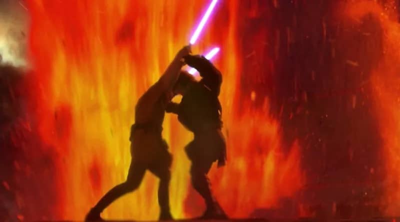 Anakin-x-Obi-Wan-em-Mustafar Ahsoka pode mostrar Anakin derrotando Obi-Wan Kenobi em Mustafar