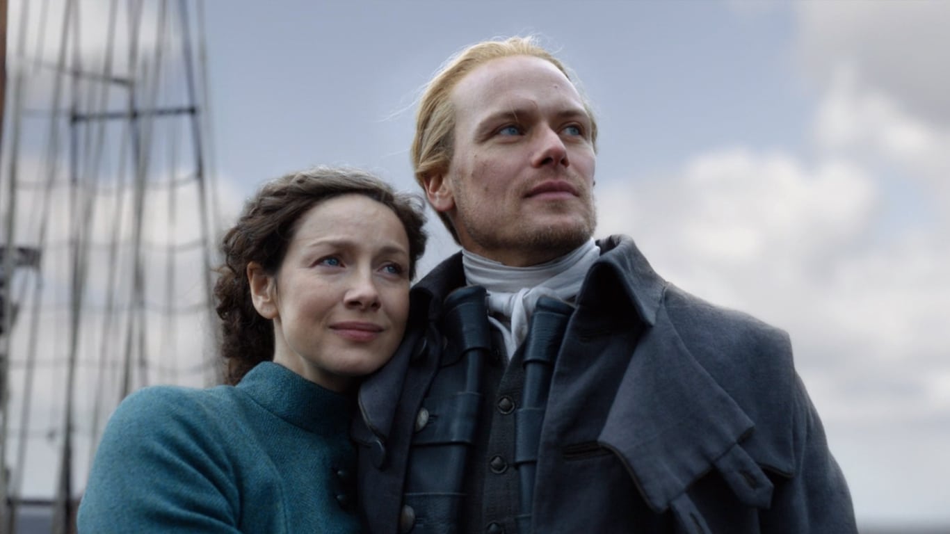 Claire-e-Jamie-em-Outlander Sam Heughan revela profissão dos sonhos inesperada antes de Outlander