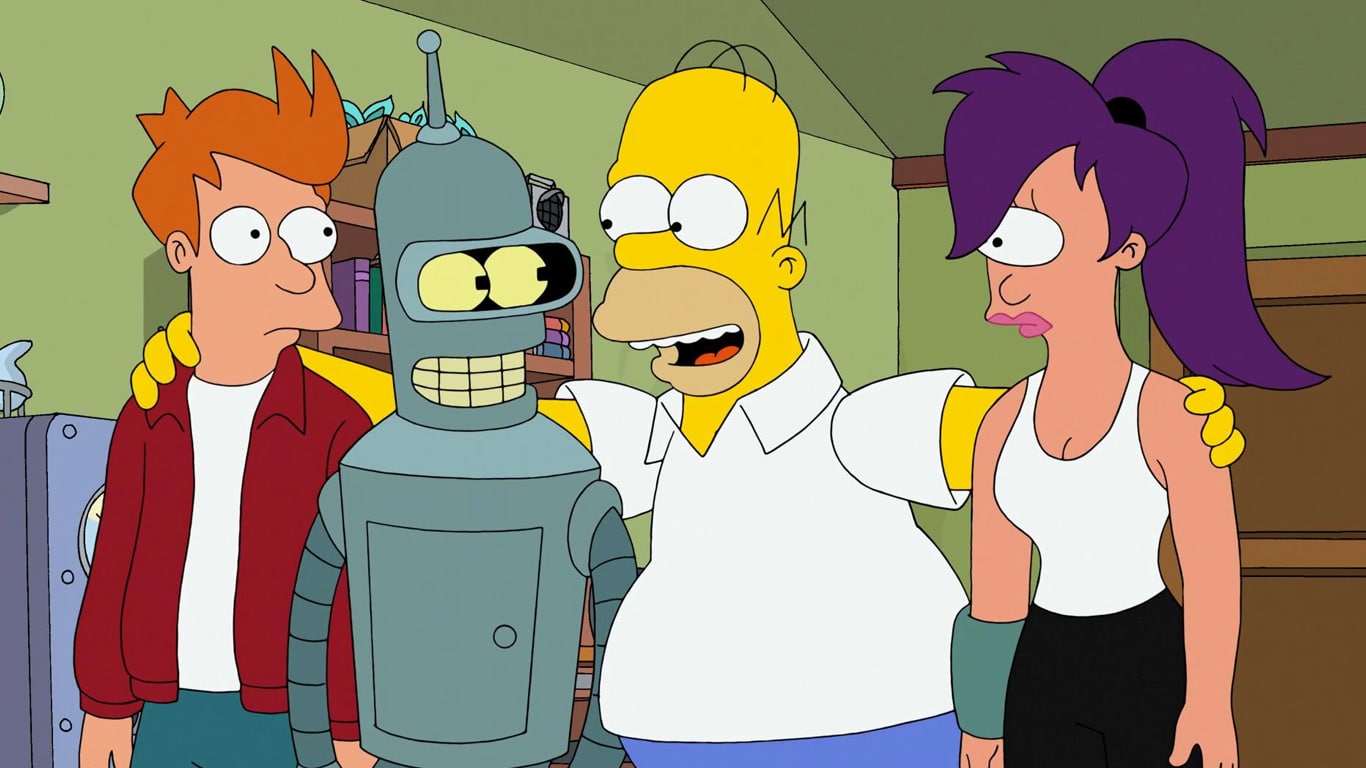 Futurama-e-Os-Simpsons Novo episódio de Futurama copia história hilária de Os Simpsons