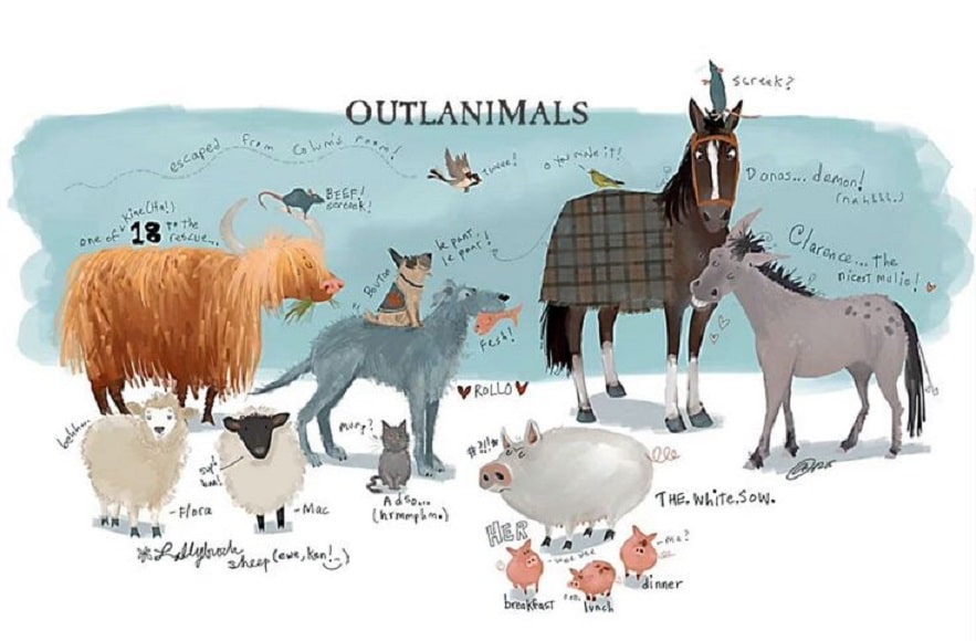 Outlander-animals Produtor de Outlander explica ausência da Porca Branca na série