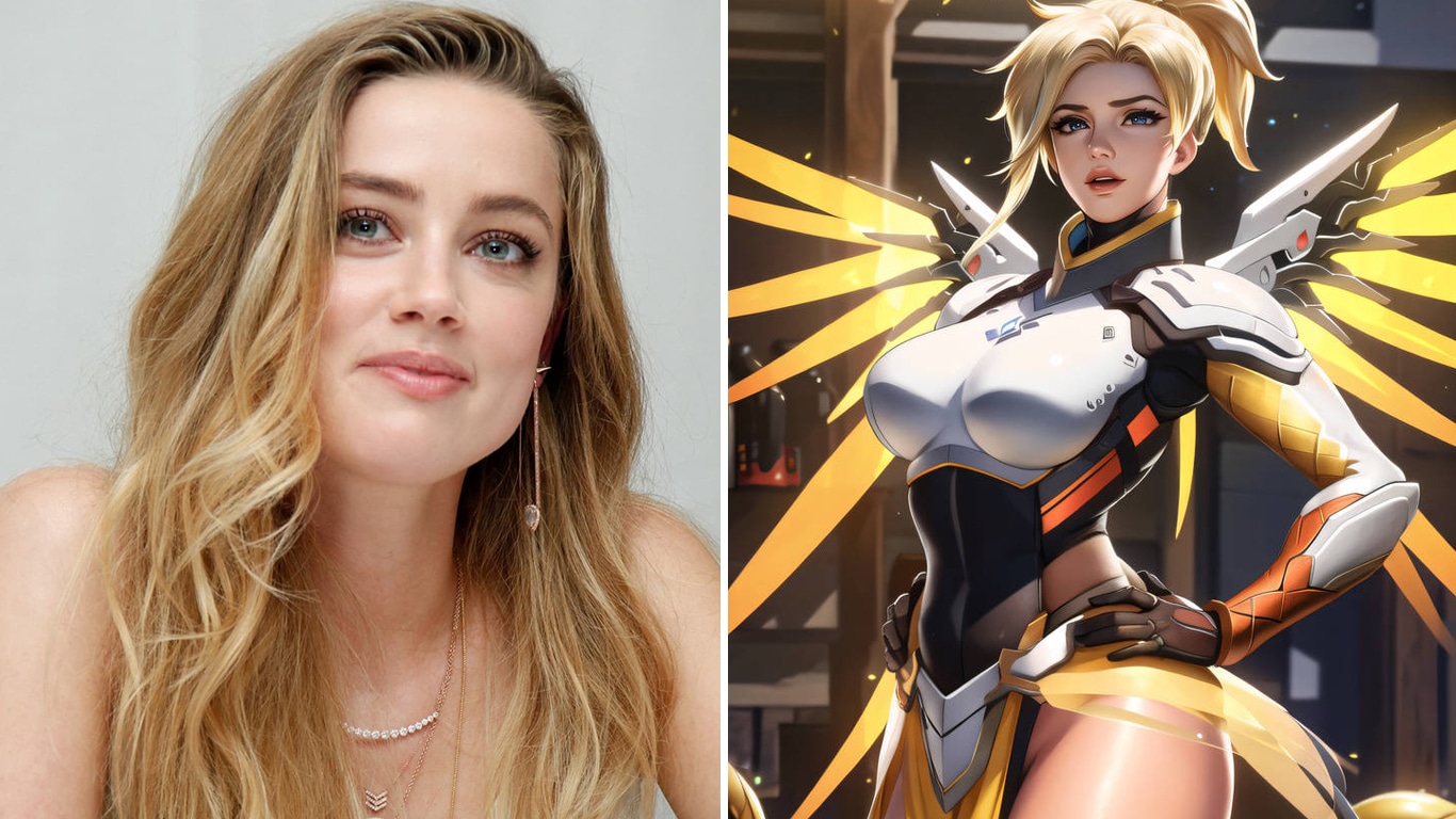 Amber-Heard-Mercy-Overwatch Elon Musk posta foto de Amber Heard em cosplay de Overwatch