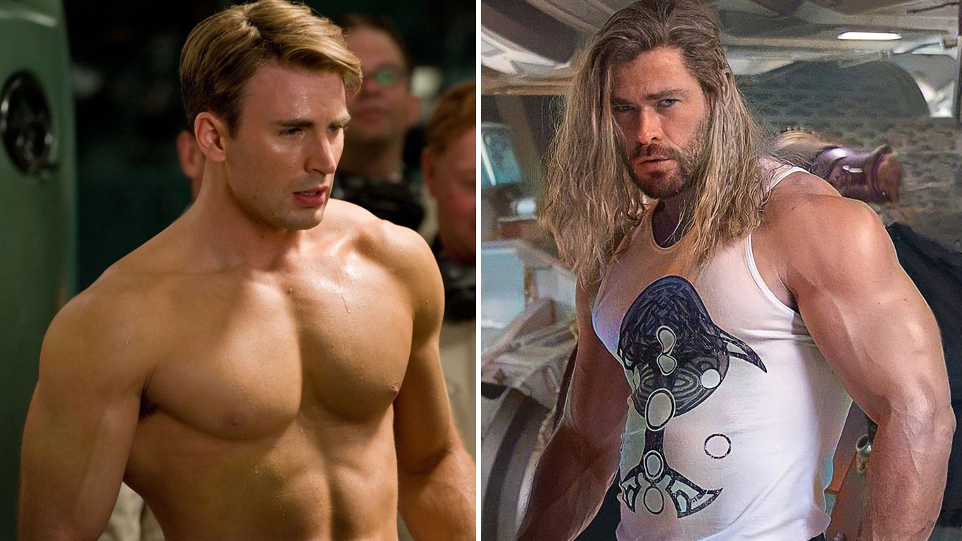 Musculos-de-Chris-Evans-e-Chris-Hemsworth Astros da Marvel fazem uso de esteroides, diz médico