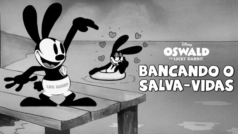 Oswald-Bancando-o-Salva-Vidas Disney+ lançou 2 desenhos de 1927 de Oswald, o Coelho Sortudo